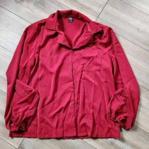Maroon Button Down NWT L